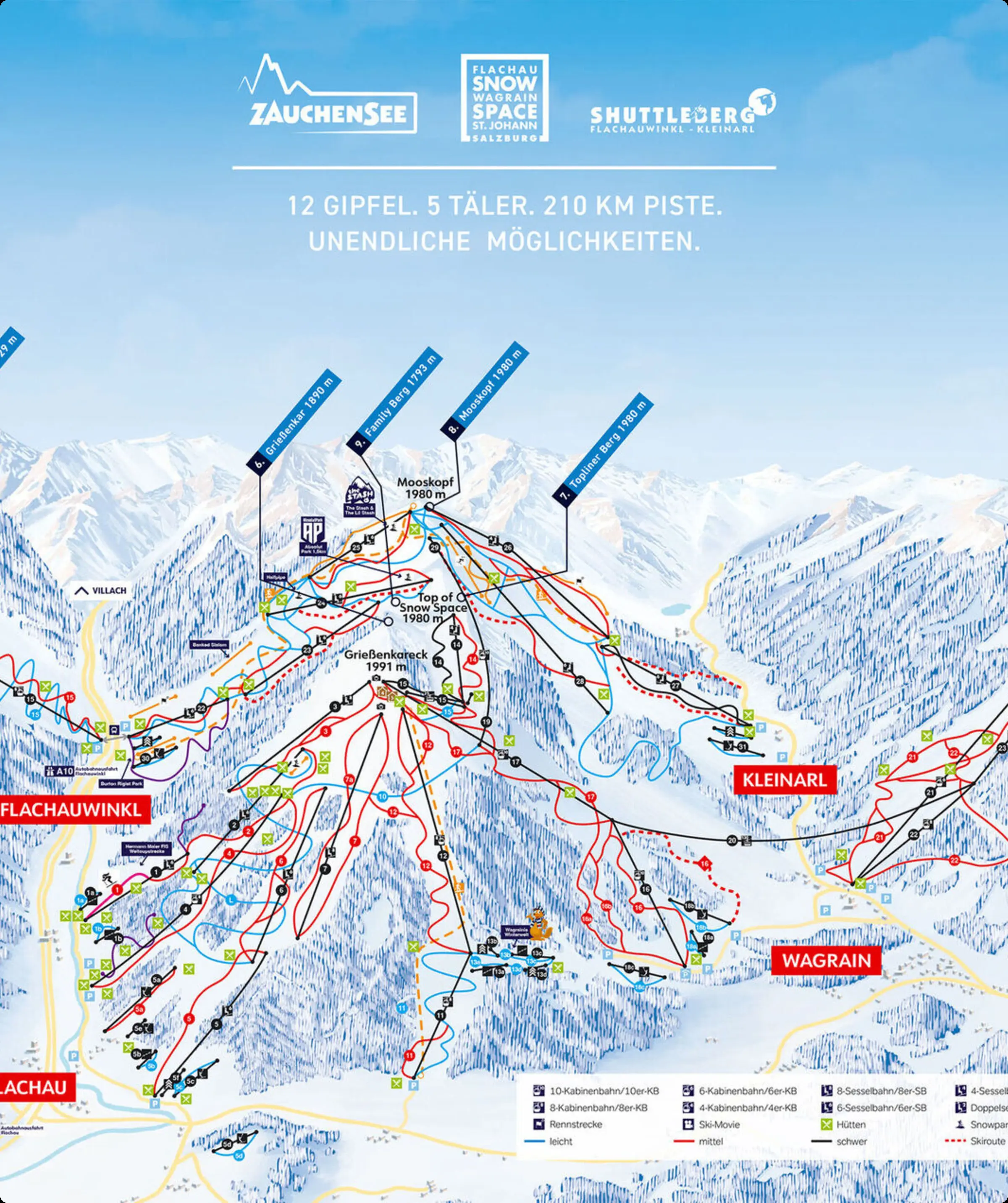 Skigebiet Wagrain-Zauchesee-Flachau | © Skiabteilung