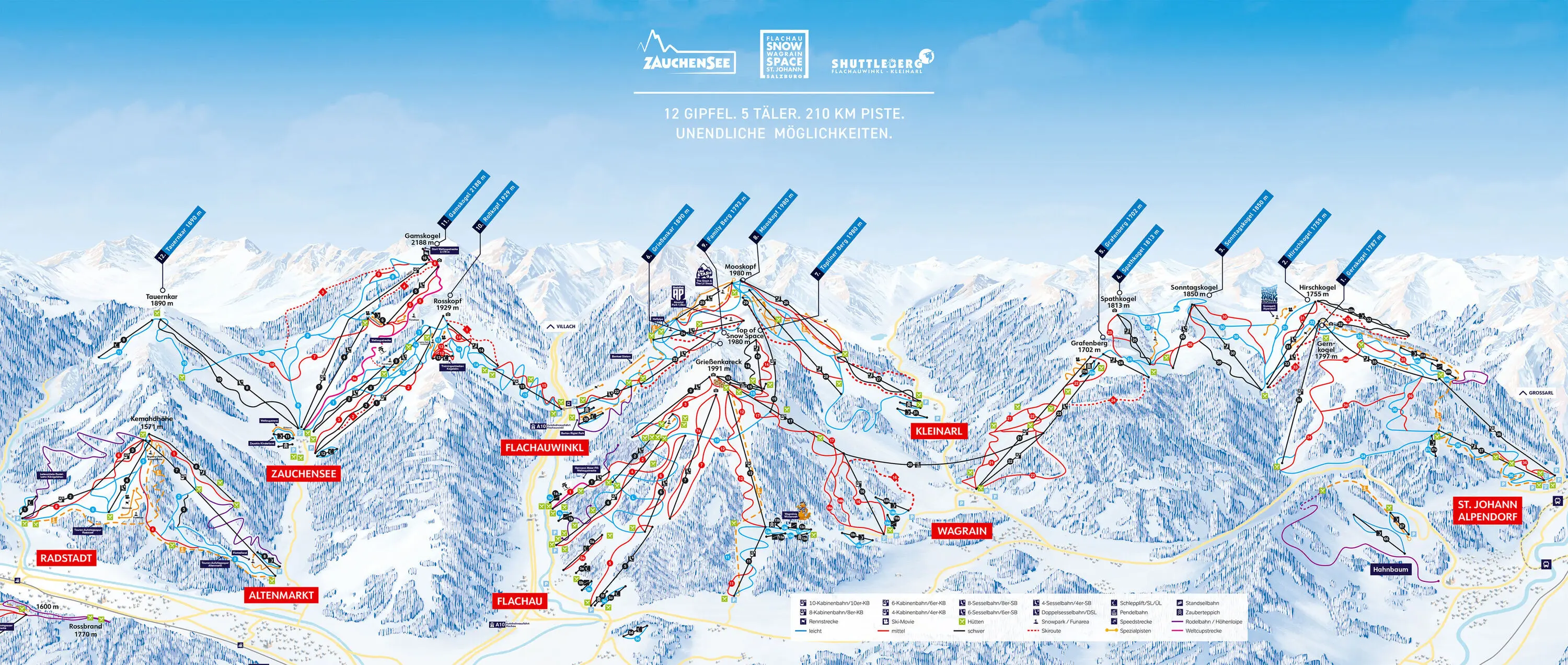 Skigebiet Wagrain-Zauchesee-Flachau | © Skiabteilung